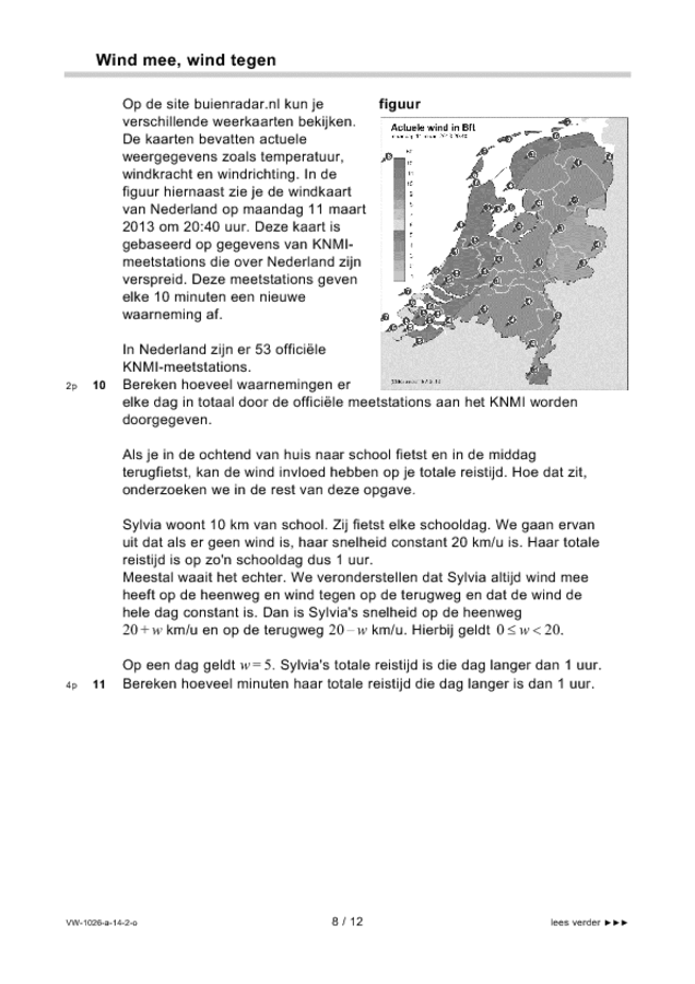 Opgaven examen VWO wiskunde C 2014, tijdvak 2. Pagina 8