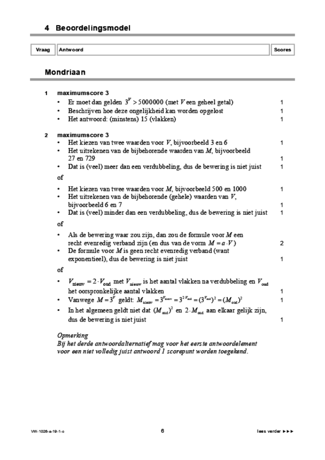 Correctievoorschrift examen VWO wiskunde C 2019, tijdvak 1. Pagina 6