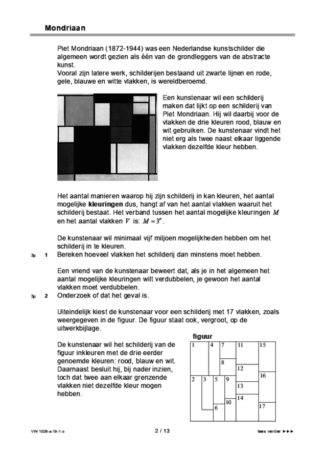 Opgaven examen VWO wiskunde C 2019, tijdvak 1. Pagina 2