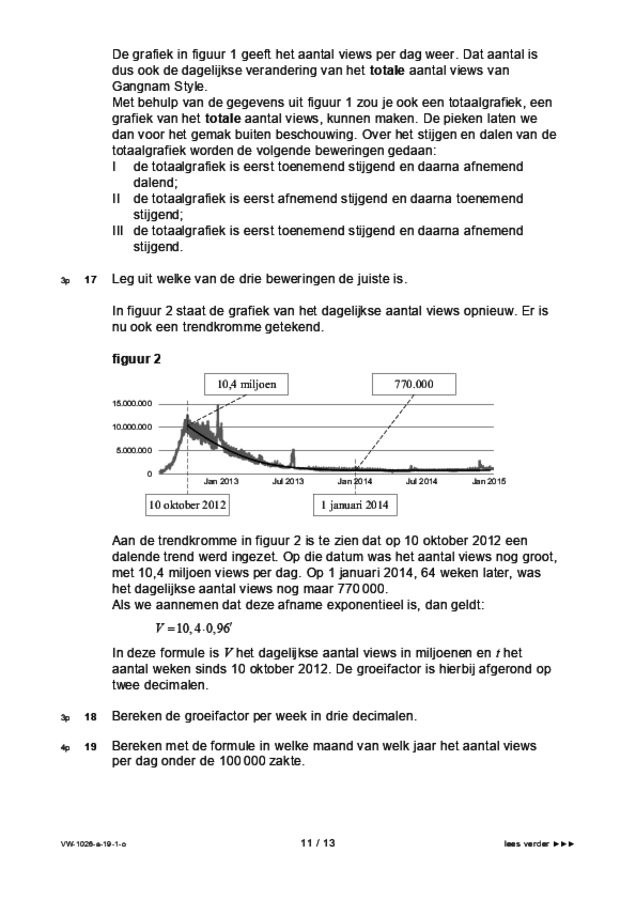Opgaven examen VWO wiskunde C 2019, tijdvak 1. Pagina 11
