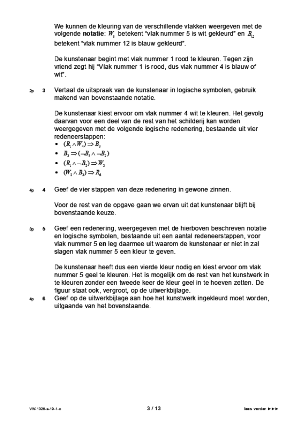 Opgaven examen VWO wiskunde C 2019, tijdvak 1. Pagina 3