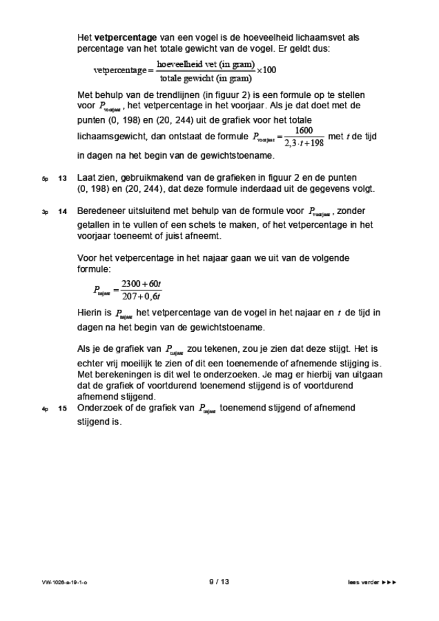 Opgaven examen VWO wiskunde C 2019, tijdvak 1. Pagina 9