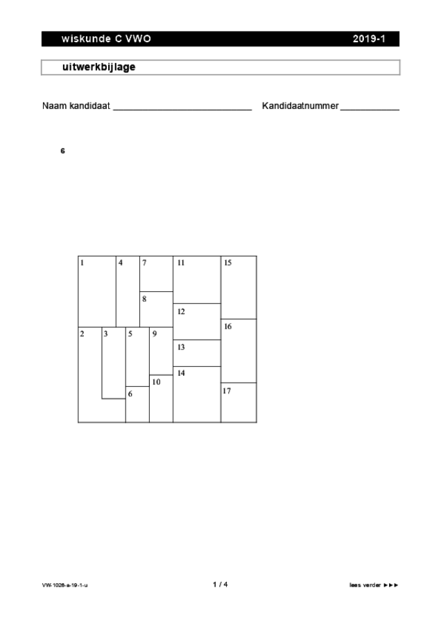 Uitwerkbijlage examen VWO wiskunde C 2019, tijdvak 1. Pagina 1