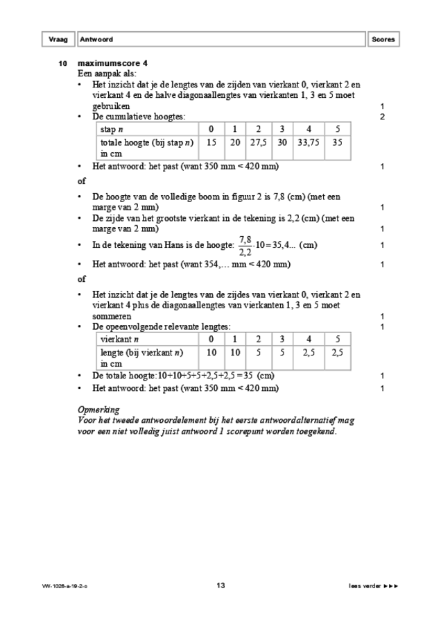 Correctievoorschrift examen VWO wiskunde B 2019, tijdvak 2. Pagina 13