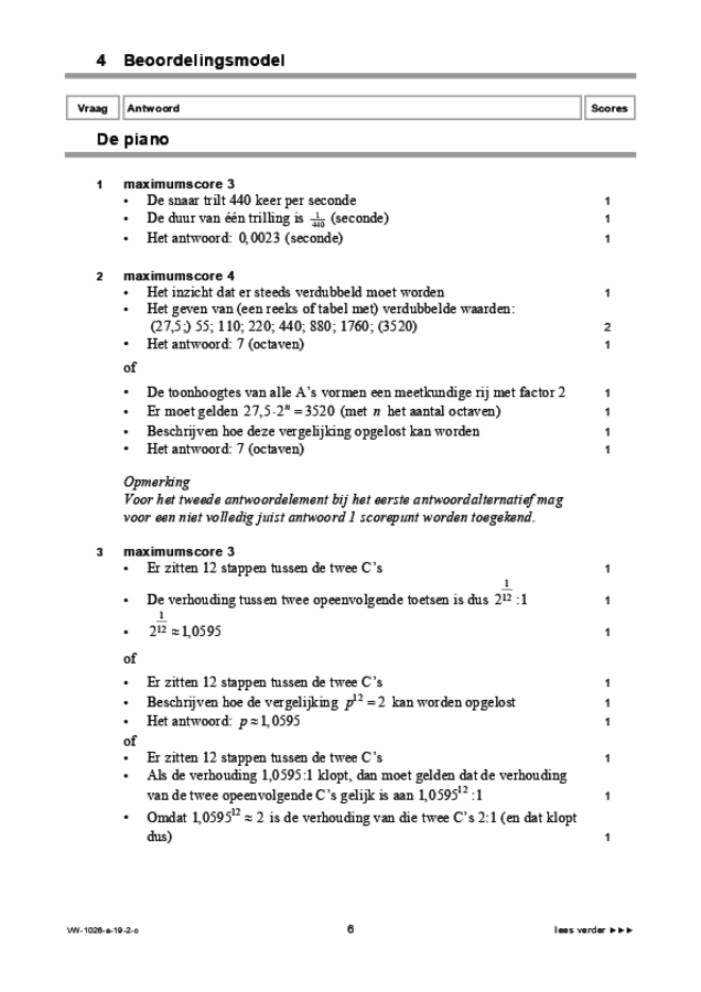 Correctievoorschrift examen VWO wiskunde B 2019, tijdvak 2. Pagina 6