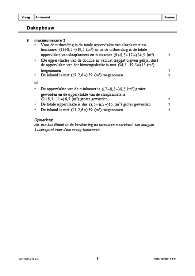 Correctievoorschrift examen VWO wiskunde B 2019, tijdvak 2. Pagina 8