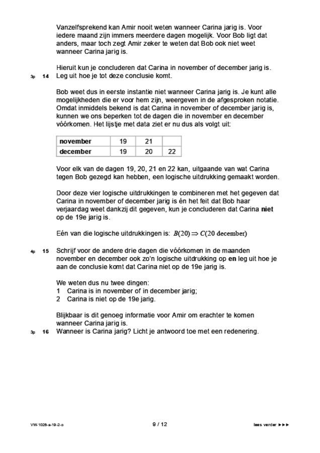 Opgaven examen VWO wiskunde B 2019, tijdvak 2. Pagina 9