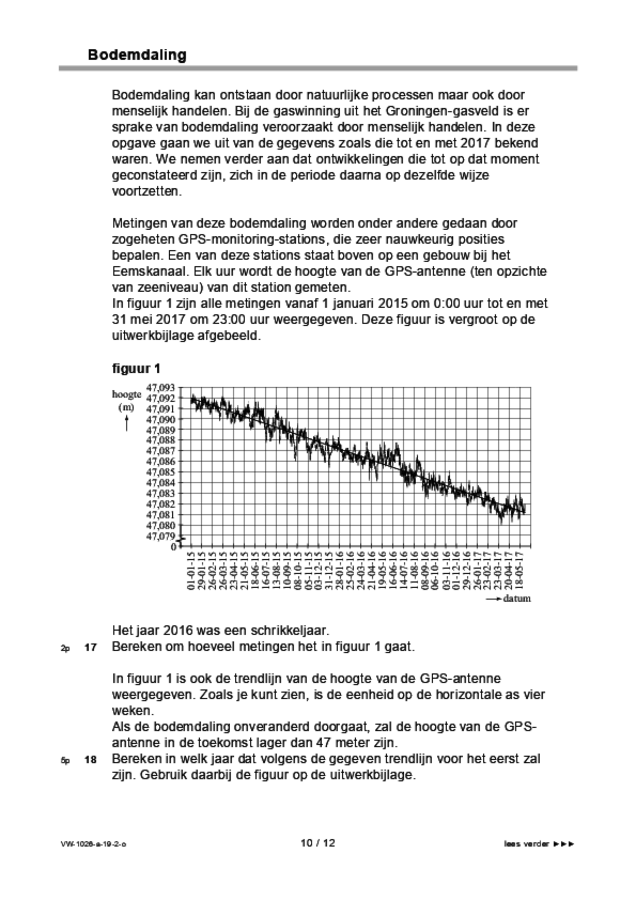 Opgaven examen VWO wiskunde B 2019, tijdvak 2. Pagina 10