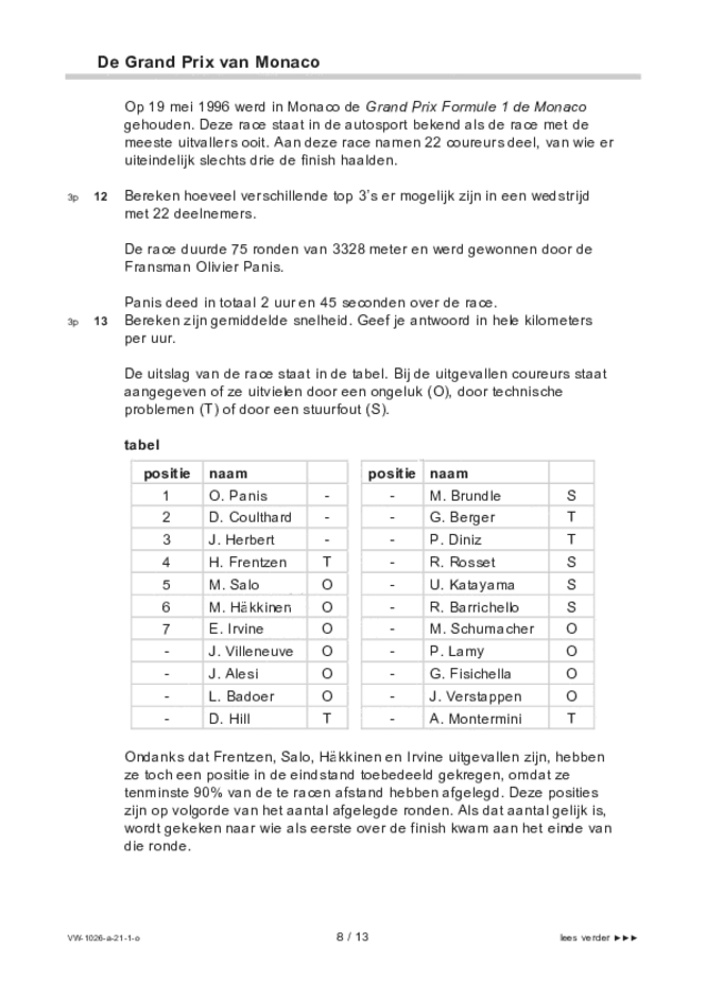 Opgaven examen VWO wiskunde C 2021, tijdvak 1. Pagina 8