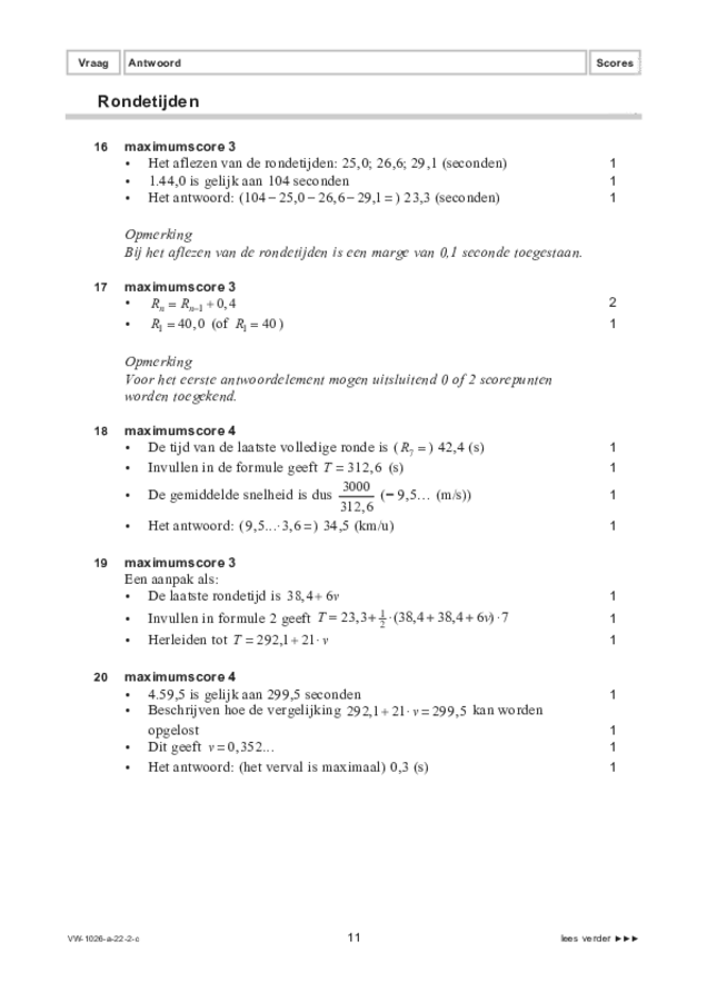 Correctievoorschrift examen VWO wiskunde C 2022, tijdvak 2. Pagina 11