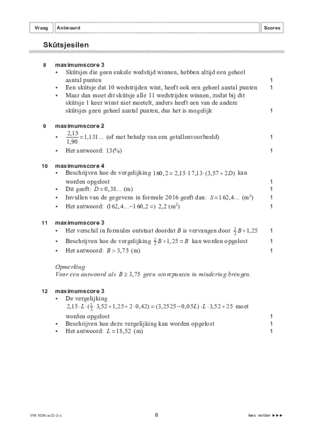 Correctievoorschrift examen VWO wiskunde C 2022, tijdvak 2. Pagina 8