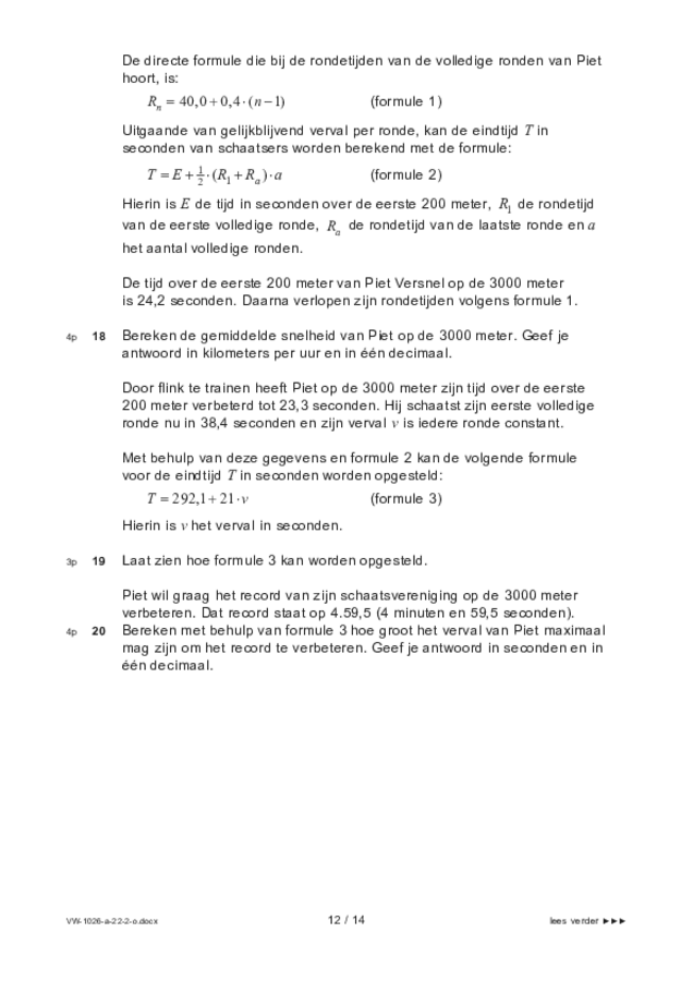 Opgaven examen VWO wiskunde C 2022, tijdvak 2. Pagina 12