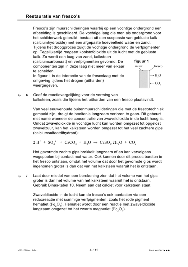 Opgaven examen VWO scheikunde 2013, tijdvak 2. Pagina 4