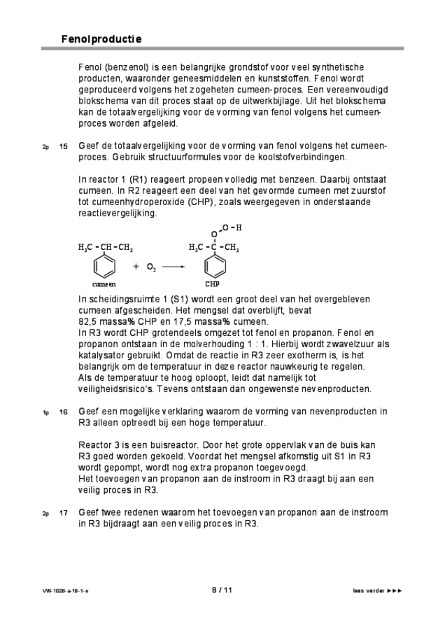 Opgaven examen VWO scheikunde 2018, tijdvak 1. Pagina 8