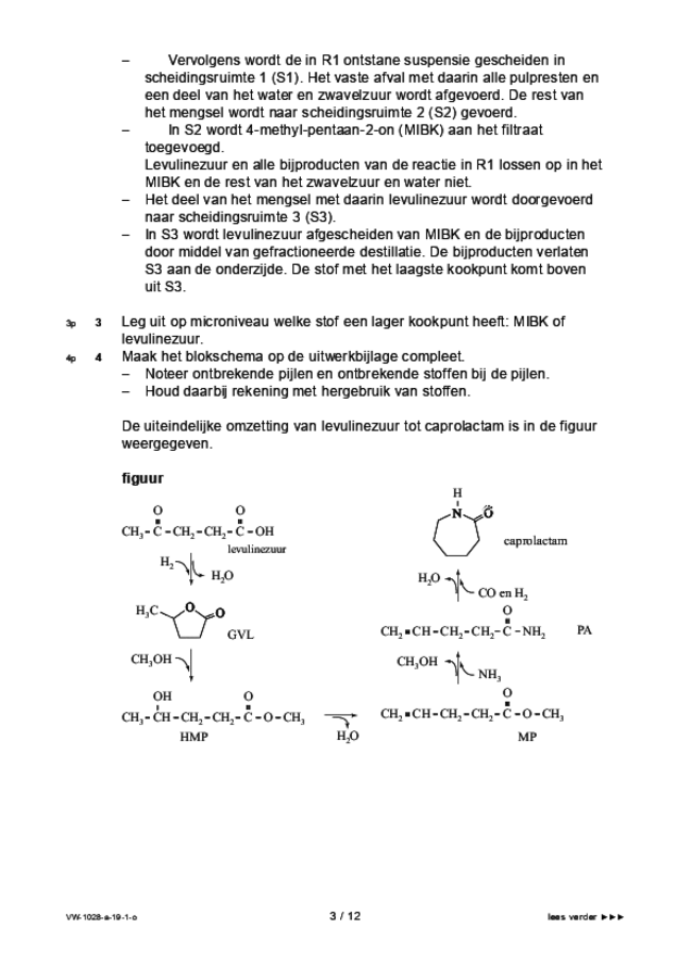 Opgaven examen VWO scheikunde 2019, tijdvak 1. Pagina 3