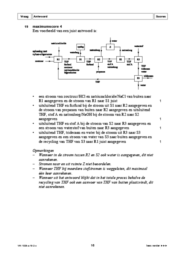 Correctievoorschrift examen VWO scheikunde 2019, tijdvak 2. Pagina 16