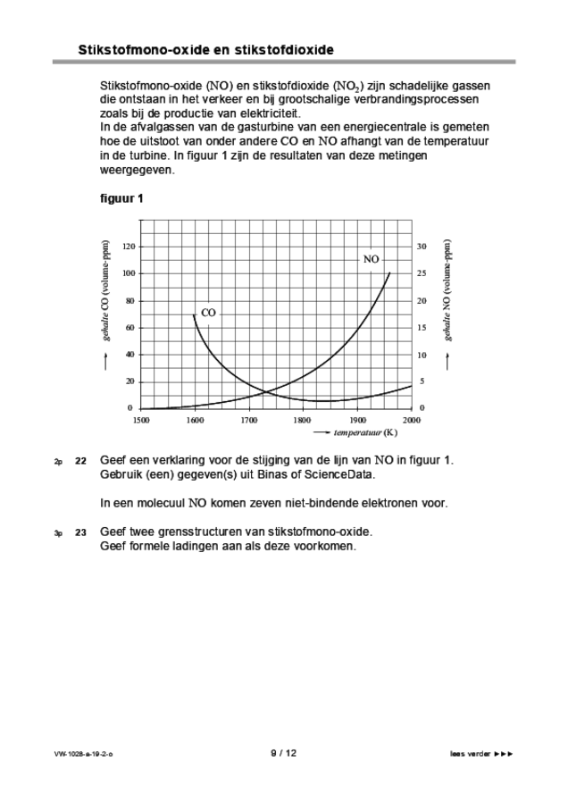 Opgaven examen VWO scheikunde 2019, tijdvak 2. Pagina 9