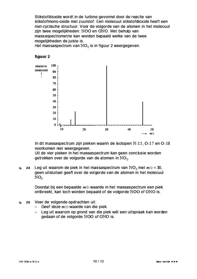 Opgaven examen VWO scheikunde 2019, tijdvak 2. Pagina 10