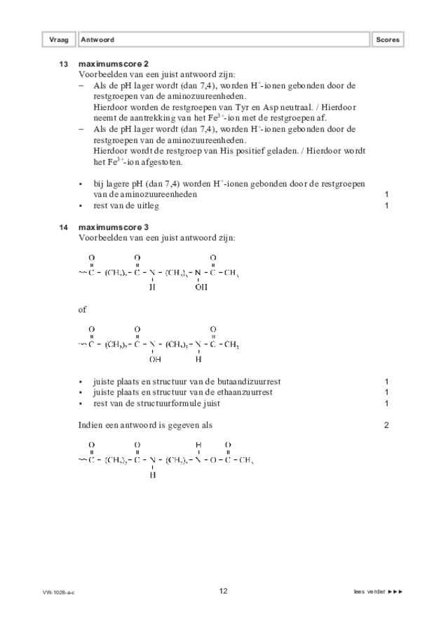 Correctievoorschrift examen VWO scheikunde 2021, tijdvak 1. Pagina 12