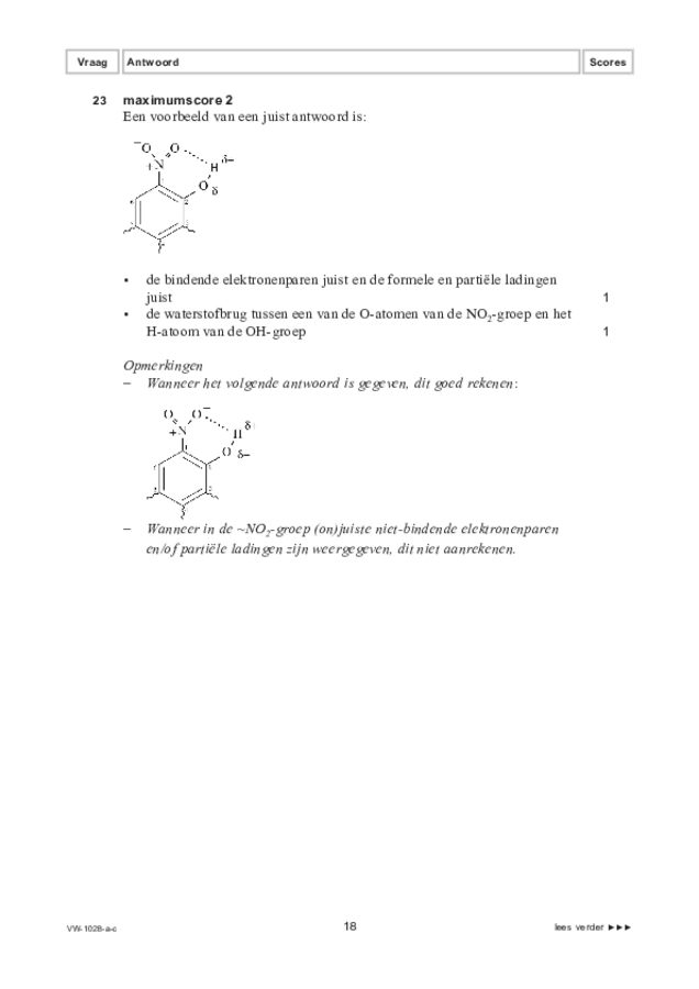 Correctievoorschrift examen VWO scheikunde 2021, tijdvak 1. Pagina 18