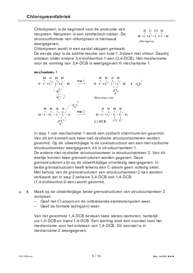 Opgaven examen VWO scheikunde 2021, tijdvak 1. Pagina 5