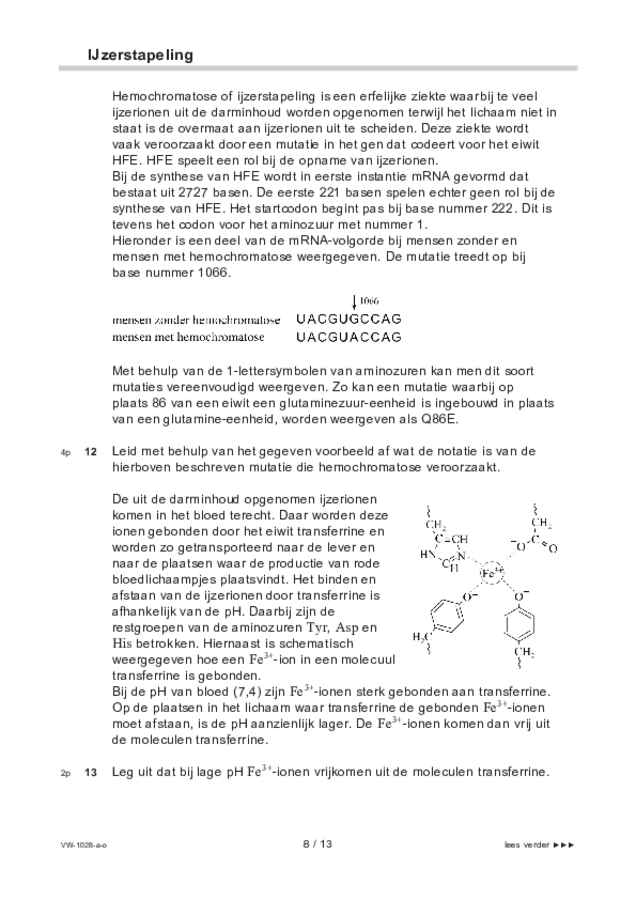 Opgaven examen VWO scheikunde 2021, tijdvak 1. Pagina 8