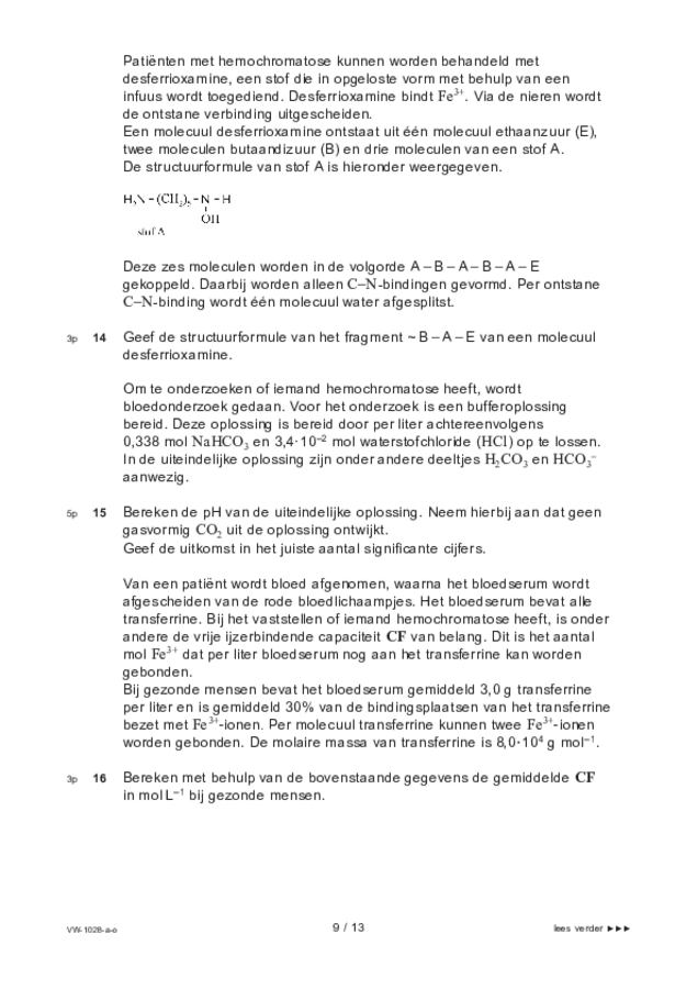 Opgaven examen VWO scheikunde 2021, tijdvak 1. Pagina 9