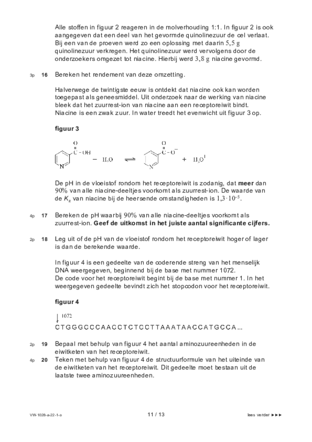 Opgaven examen VWO scheikunde 2022, tijdvak 1. Pagina 11
