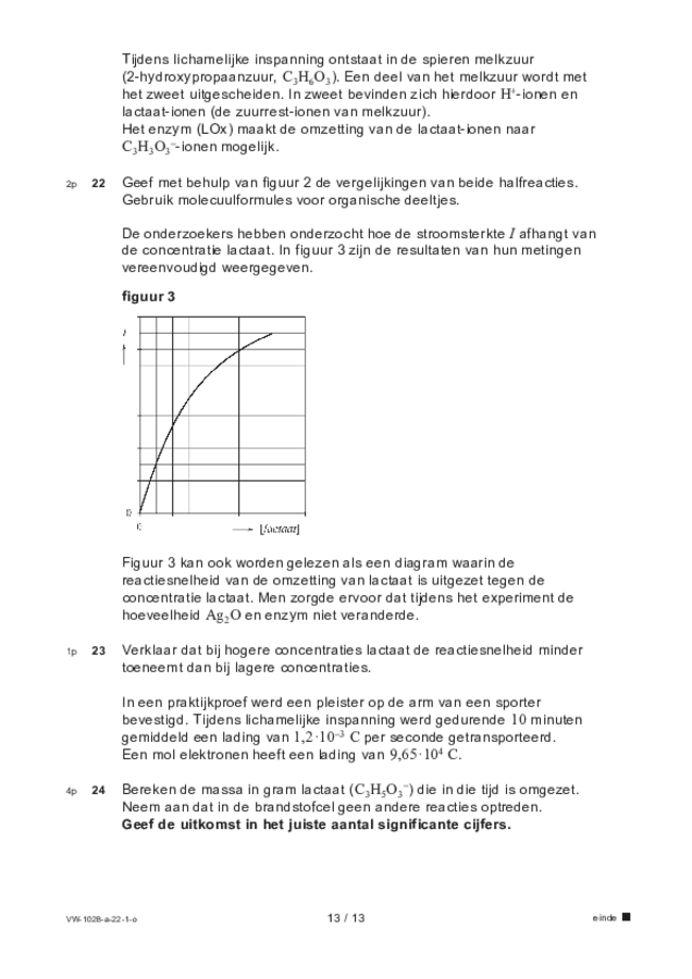 Opgaven examen VWO scheikunde 2022, tijdvak 1. Pagina 13