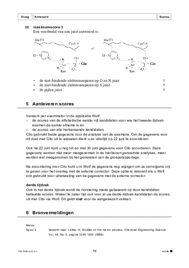 Correctievoorschrift examen VWO scheikunde 2022, tijdvak 2. Pagina 19