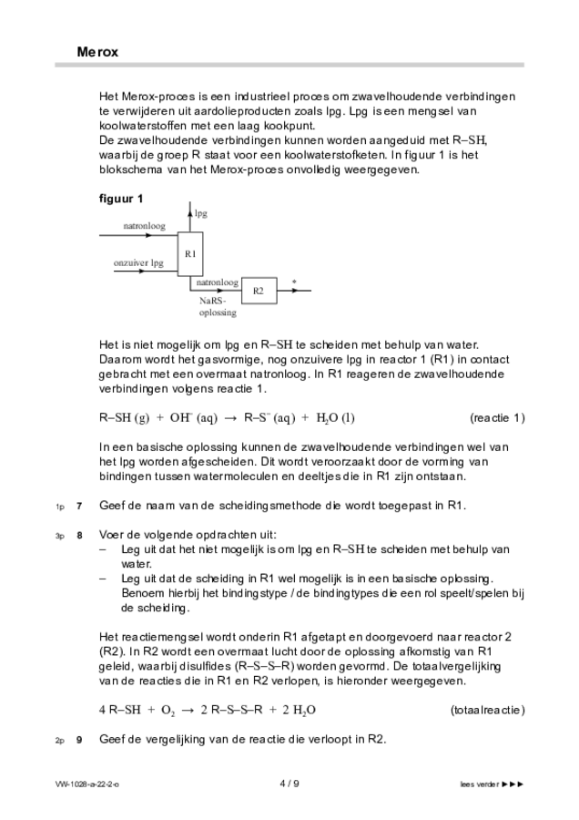 Opgaven examen VWO scheikunde 2022, tijdvak 2. Pagina 4