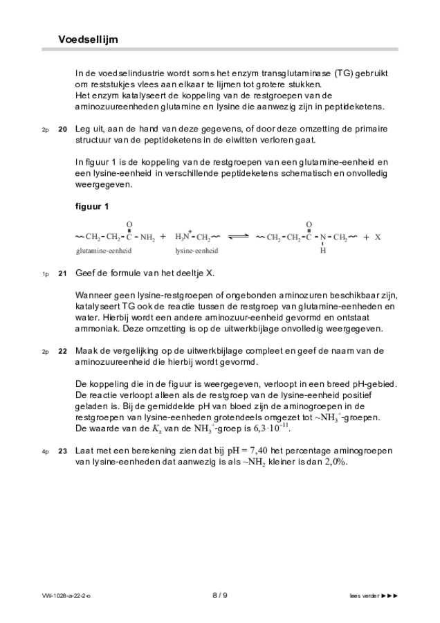 Opgaven examen VWO scheikunde 2022, tijdvak 2. Pagina 8