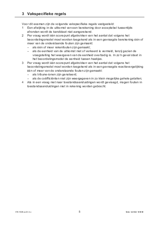 Correctievoorschrift examen VWO scheikunde 2022, tijdvak 3. Pagina 5