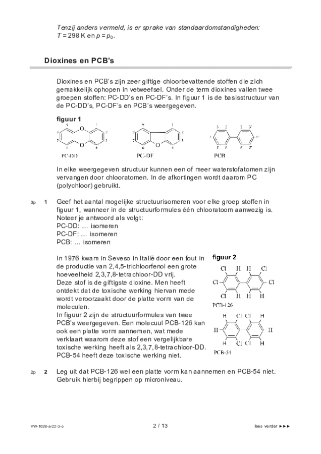 Opgaven examen VWO scheikunde 2022, tijdvak 3. Pagina 2