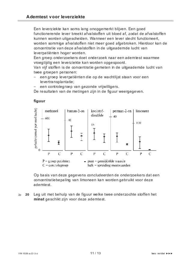 Opgaven examen VWO scheikunde 2022, tijdvak 3. Pagina 11