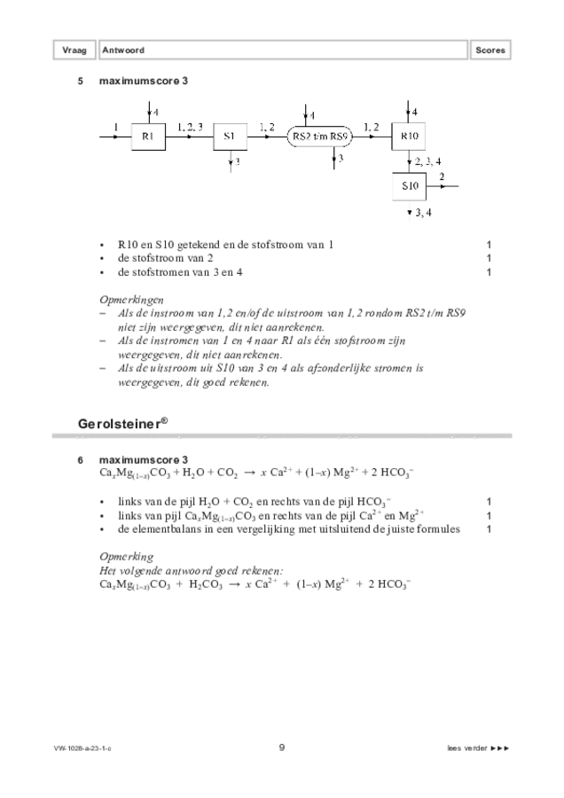 Correctievoorschrift examen VWO scheikunde 2023, tijdvak 1. Pagina 9