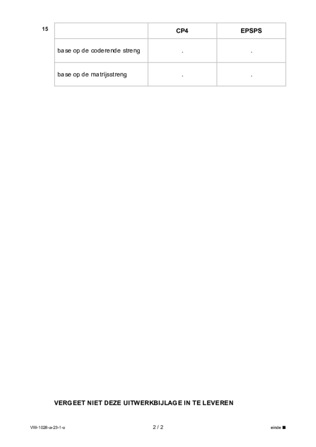 Uitwerkbijlage examen VWO scheikunde 2023, tijdvak 1. Pagina 2