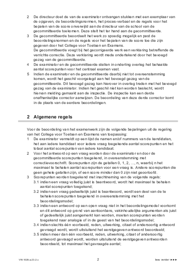 Correctievoorschrift examen VWO scheikunde 2023, tijdvak 2. Pagina 2