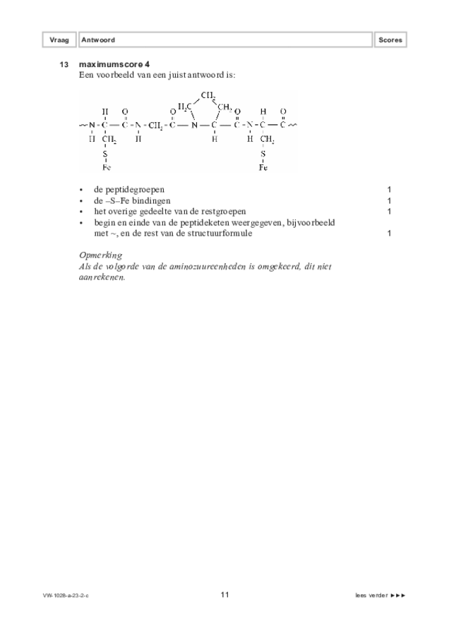 Correctievoorschrift examen VWO scheikunde 2023, tijdvak 2. Pagina 11