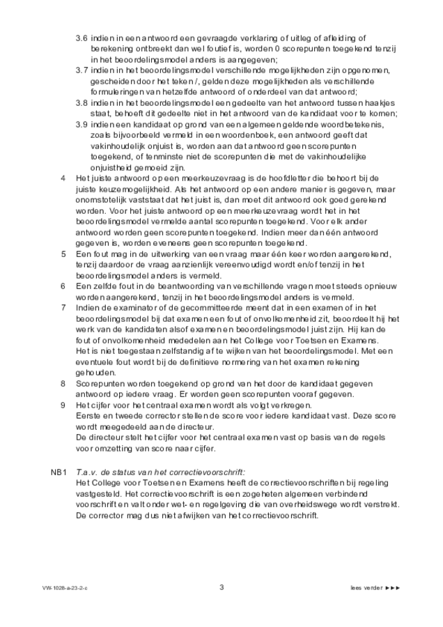 Correctievoorschrift examen VWO scheikunde 2023, tijdvak 2. Pagina 3