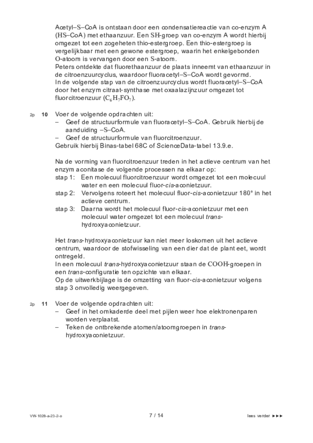 Opgaven examen VWO scheikunde 2023, tijdvak 2. Pagina 7