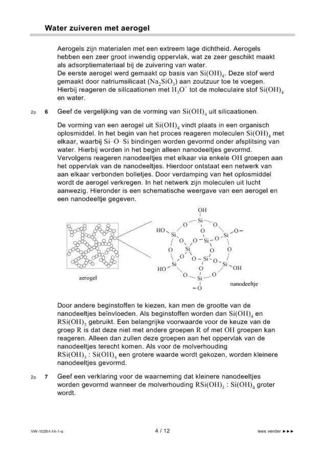 Opgaven examen VWO scheikunde 2014, tijdvak 1. Pagina 4