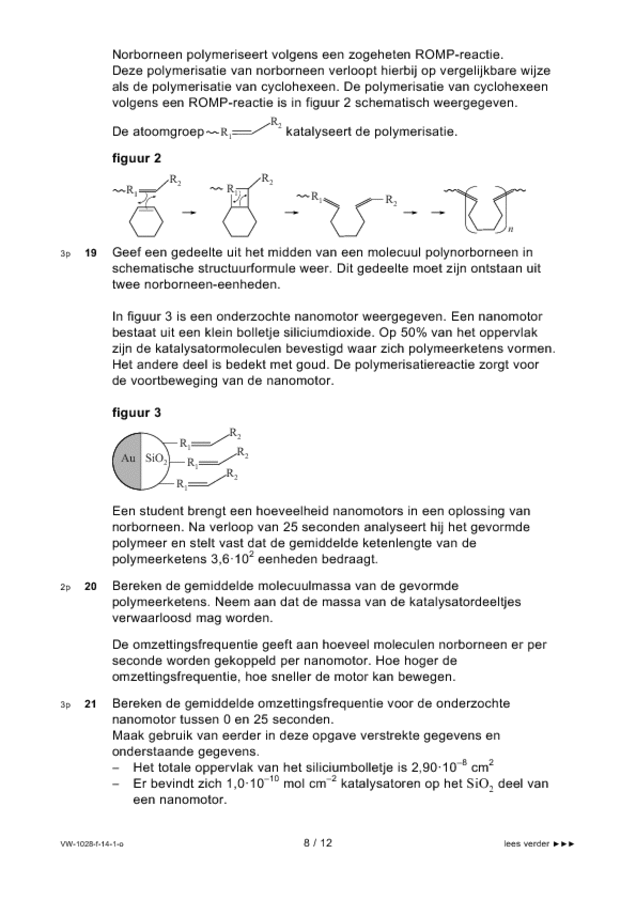 Opgaven examen VWO scheikunde 2014, tijdvak 1. Pagina 8