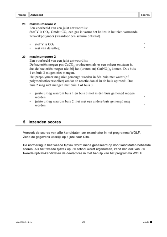 Correctievoorschrift examen VWO scheikunde 2015, tijdvak 1. Pagina 20