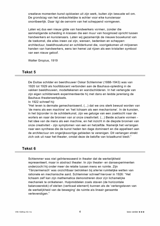 Bijlage examen VWO kunst (algemeen) 2010, tijdvak 1. Pagina 4
