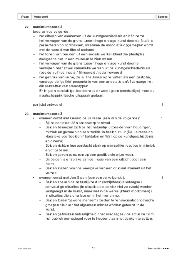 Correctievoorschrift examen VWO kunst (algemeen) 2023, tijdvak 2. Pagina 15