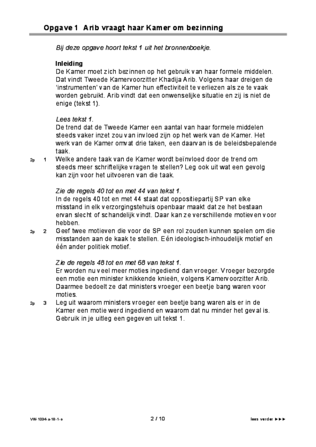 Opgaven examen VWO maatschappijwetenschappen 2018, tijdvak 1. Pagina 2