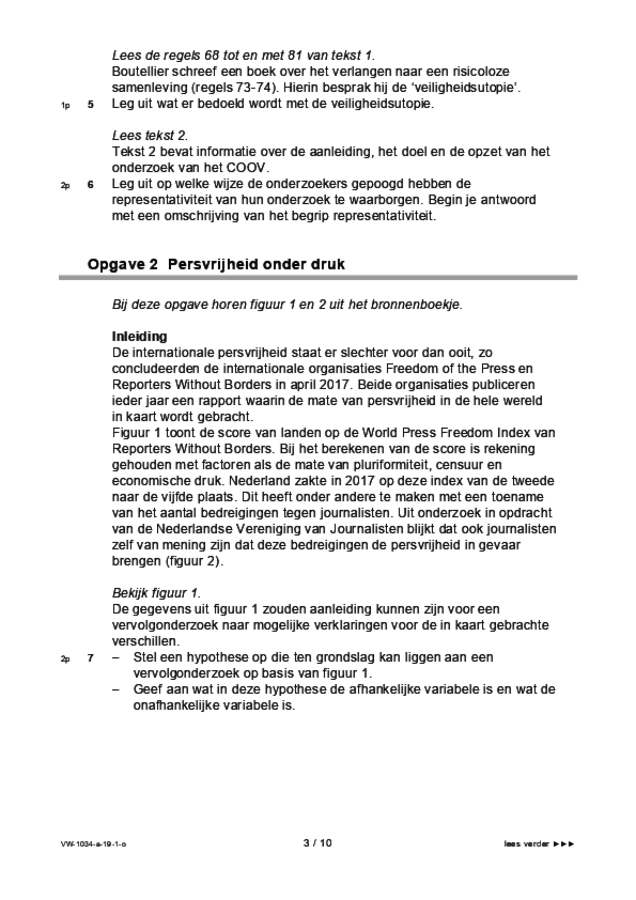 Opgaven examen VWO maatschappijwetenschappen 2019, tijdvak 1. Pagina 3