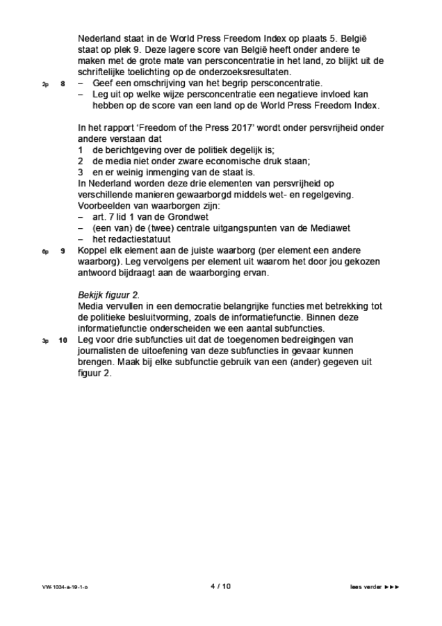 Opgaven examen VWO maatschappijwetenschappen 2019, tijdvak 1. Pagina 4