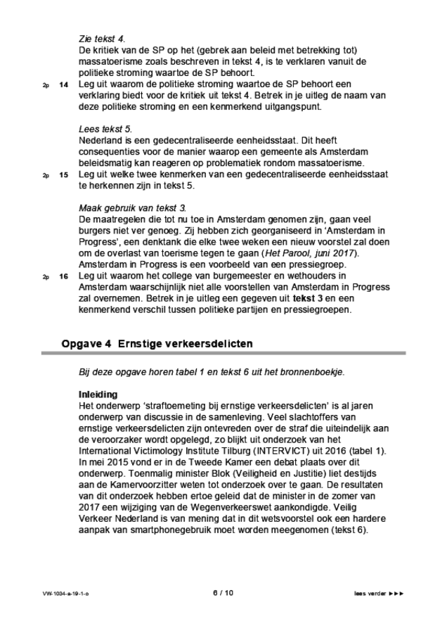 Opgaven examen VWO maatschappijwetenschappen 2019, tijdvak 1. Pagina 6